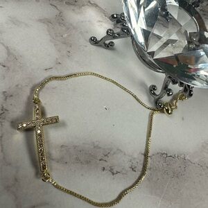 Elegant Gold Plated Cross Bracelet